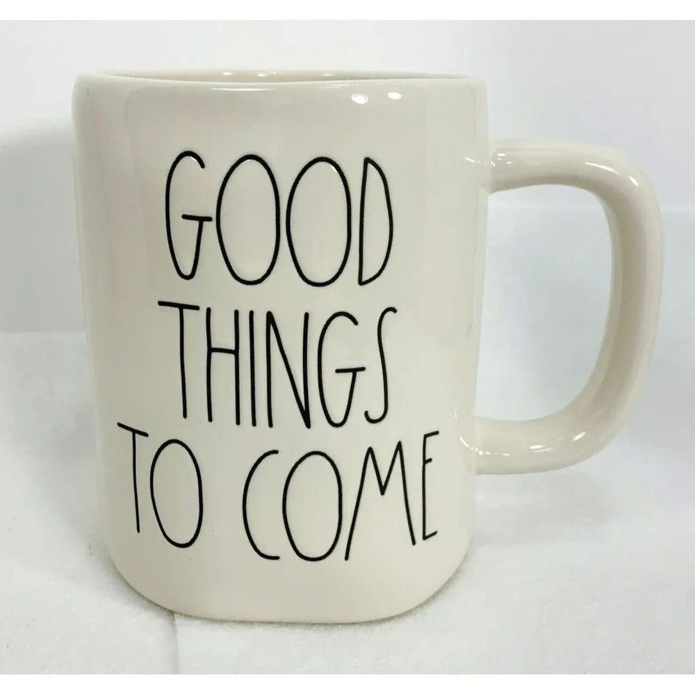 Rae Dunn Good Things to Come Coffee Mug White LL Artisan Collection by Magenta - Picture 2 of 13